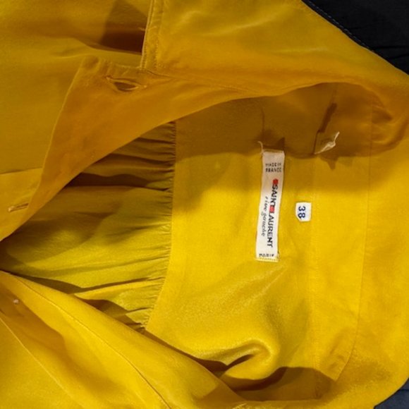 Vintage 80's YVES SAINT LAURENT Rive Gauche Silk Blouse Sz 38 Marigold - Picture 9 of 10